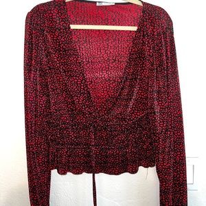 Long Sleeve Mid Drift Blouse